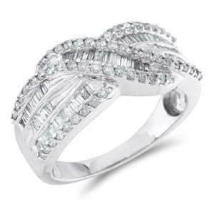  Diamond Anniversary Band 14k White Gold Fashion Ring Women 