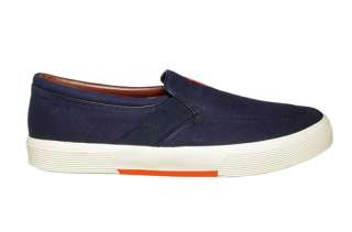 Polo by Ralph Lauren Mens Shoes Faxon Slip On Navy Canvas Sneakers 