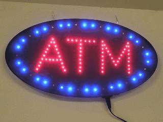 you are biding on a brand new oval shape led atm sign with animation 