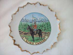 Elbro RCMP Canada Hand Decorated Plate W/Gold Trim 8.5  