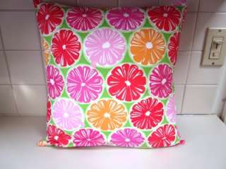Custom Made Pillow w/Lilly Pulitzer Juice Stand Fabric  