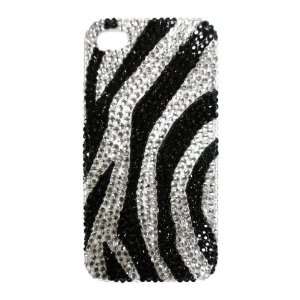   Zebra Animal Print Pattern Design Bling Apple IPhone 4 Case Cover