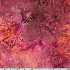   Batik Palm Trees Pink Fabric By The Yard Arts, Crafts & Sewing