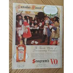  Seagrams V.O. Canadian Whiskey, Vintage Illustrated art 