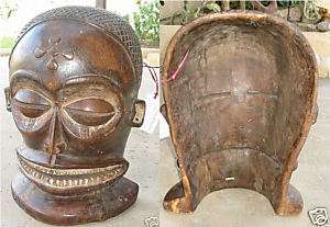 Chihongo mask from Chokwe people of Zaire/Angola area  