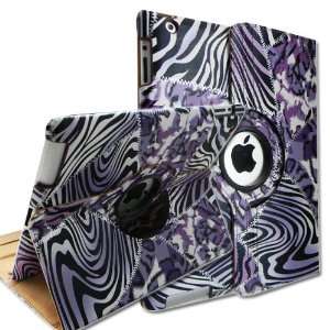  Degrees Rotating Stand Smart Cover PU Leather Case for Apple iPad 2 