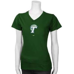  Nike Tulane Green Wave Green Ladies Team Logo T shirt 