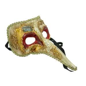  Decor Paper mache Ornate Long Noses Masquerade Mask   Red 