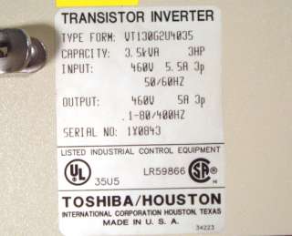 Toshiba VT130G2U4035 G2 Tosvert 130 Inverter 3HP (UGC)  
