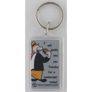  Wimpy Hamburger Popeye Lucite Key Chain Toys & Games