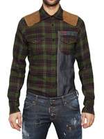 DSQUARED   KARIERTES FLANNEL & DENIM HEMD