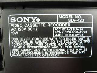 Sony SLV 420 DA Pro 4 Head Video Cassette Recorder  