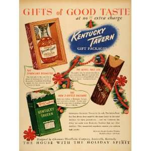  1949 Ad Kentucky Tavern Gift Packages Whiskey Yule Log 