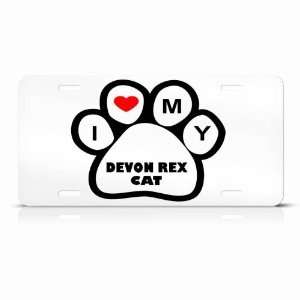 Devon Rex Cats White Novelty Animal Metal License Plate Wall Sign Tag