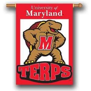 NIB Maryland Terrapins UMD Banner Flag & Pole Sleeve  