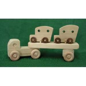  Handmade Wood Toy Mini Car Carrier with Cars Toys & Games