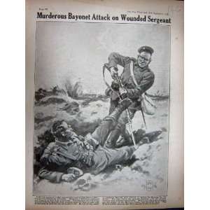  1916 WW1 British Sergeant Major Wounded German Attack 