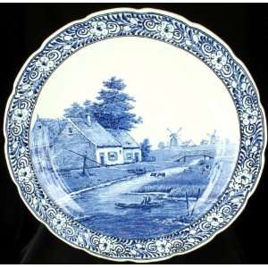   Large Blue Delft Plate Charger Windmill Canal Sphinx 