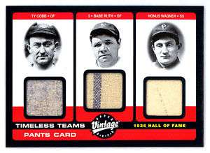 2002 UD Vintage Timeless Teams GU Cobb/Ruth/Wagner SP  