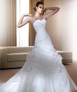   All Sizes Charm White Sleeveless Ruffle Bride Gowns Wedding Dresses