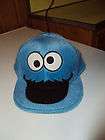 Cookie Monster FUZZY Flatbill Cap/hat 7 1/2 Sesame Street 100% NYLON