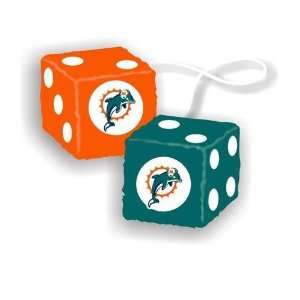  Miami Dolphins Fuzzy Dice Rear View Mirror Hang Sports 
