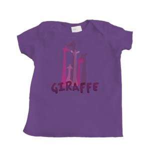    Multicolor Giraffe Design Girls Infant T Shirt (Purple) Clothing
