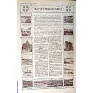 MAP 1922 NEWFOUNDLAND PLAN ST. JOHNS HARBOUR FOGO 