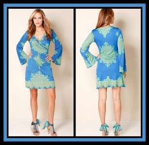 Hale Bob Silk Jersey Dress L 10 12 UK 14 16 NWT $356 Moroccan Mirage 