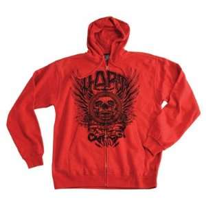   & Huntington Wrath Zip Up Hooded Sweatshirt X Large Red Automotive