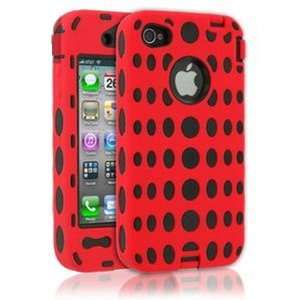  Cellairis Shell shock for Apple iPhone 4   Black/Red Cell 