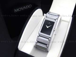 Mens Movado VALOR Tungsten Carbide Rectangular Black Dial Swiss Watch 