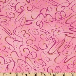  44 Wide Nouveau Riche Tourbillon Rose Fabric By The Yard 