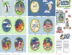 Nursery Fabric~Bazooples Jungle Animals Book Panel BTY  