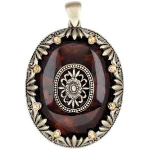  Blue Moon Global Nomad Pendant, Resin Oval with Gold Edge 