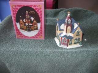 Giftco Inc. Christmas Church Votive Candle Holder Ceramic vintage 