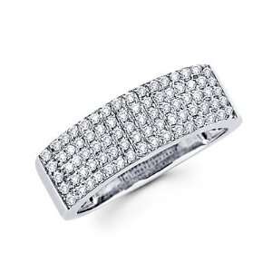 Size  12   14k White Gold Diamond Anniversary Right Hand Fashion Ring 