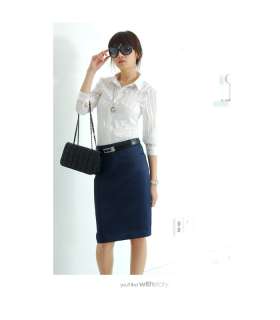 Basic Satin H Line Skirt, Chic, Career Woman, A180010  
