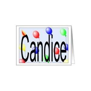  Candices Birthday Invitation, Party Balloons Card Toys 
