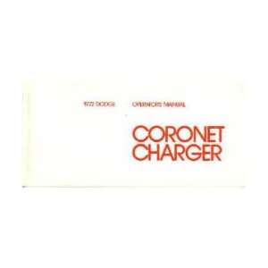  1972 DODGE CORONET CHARGER Owners Manual User Guide 