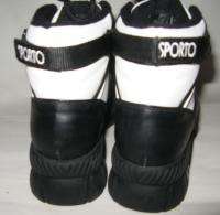 SPORTO SNOW SKI BOOTS BLACK WHITE HIGH TOP ANKLE SUPPORT 6.5  