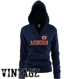  NCAA Auburn Tigers Ladies Navy Blue Rugby Vintage Hoody 