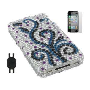  Rhinestones Snap On Hard Case with Screen Protector for Apple iPhone 