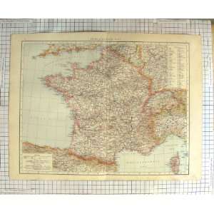  ANTIQUE MAP c1900 FRANCE CORSICA PARIS MARSEILLES