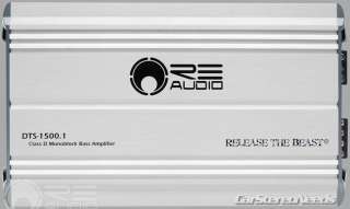 RE AUDIO DTS1500.1 2000 WATT CLASS D MONOBLOCK AMPLIFIER MONO CAR AMP 
