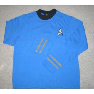 Star Trek TOS Blue Science Uniform Shirt, NEW UNWORN LG  