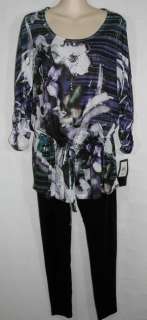 NWT $58 Purple Flowered Tunic Legging Outfit Set  