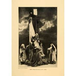 1903 Print Jesus Christ Descent Cross Oberammergau Germany Theatre 