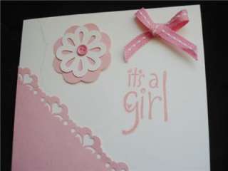 Handmade Pink Its A Girl Baby Card Stampin Up  