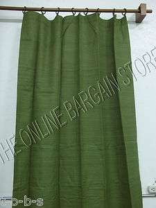   Barn ANNA raw silk Window ring top Drapes Curtains Panels 40x124 Green